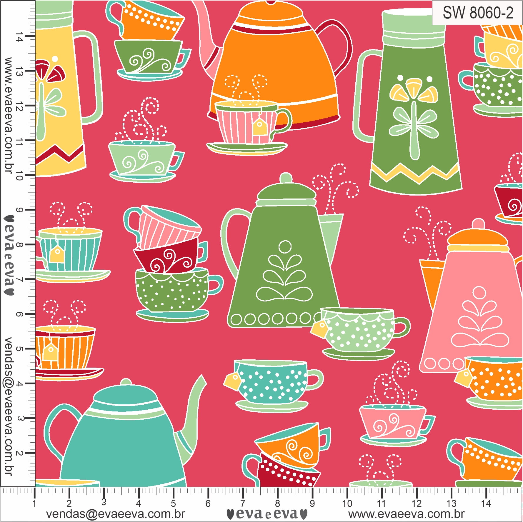 TECIDO TRICOLINE ESTAMPADO EXCLUSIVO 100% ALGODÃO - SWEET CUPCAKE - COZINHA - SW8060-2 - Cópia (1)