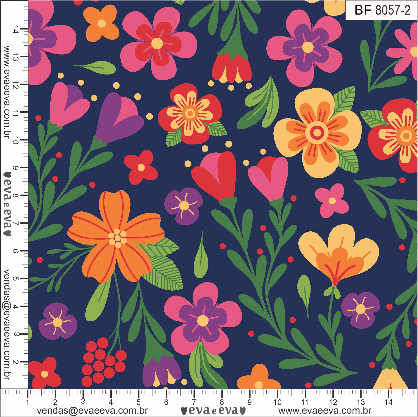 tricoline floral patchwork