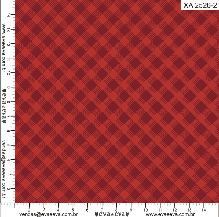 Tecido Tricoline Xadrez Vermelho