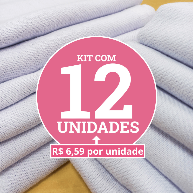 PANO DE PRATO COM BAINHA PREMIUM SARJADO-KIT COM 12 UNIDADES-100% ALGODÃO ALVEJADO-45CM X 75CM
