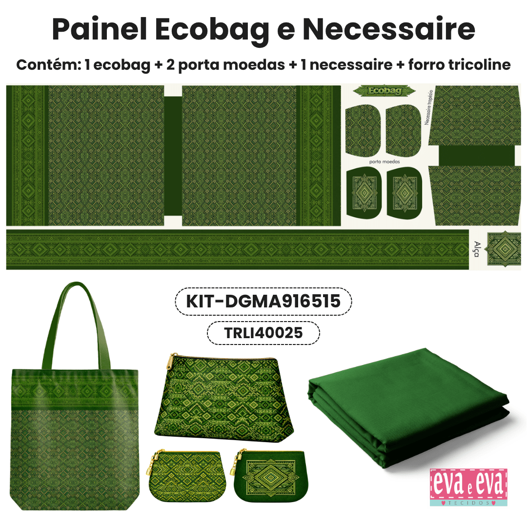 KIT ECOBAG | PAINEL DE TECIDO SARJA IMPERMEÁVEL | MANDALAS AFRICANAS | KIT-DGMA916515