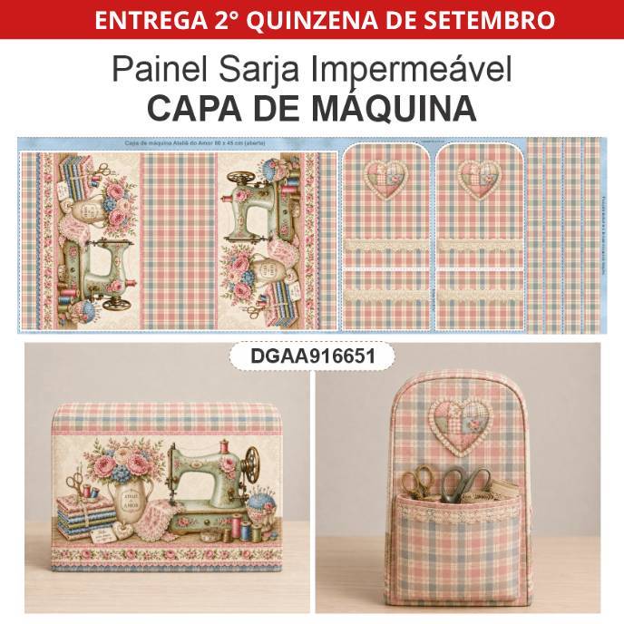 Painel Capa de Máquina em Sarja Impermeável 100% Algodão | Ateliê do Amor – DGAA916651