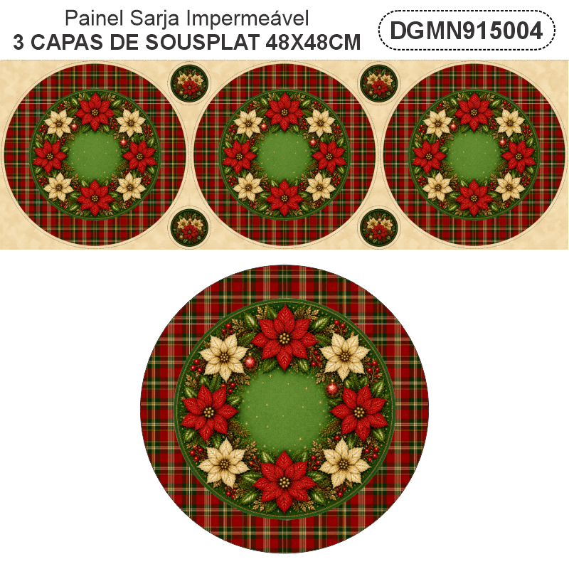 TECIDO SARJA IMPERMEAVEL 100% ALGODÃO - MAGIA DE NATAL - SOUSPLAT - DGMN915004