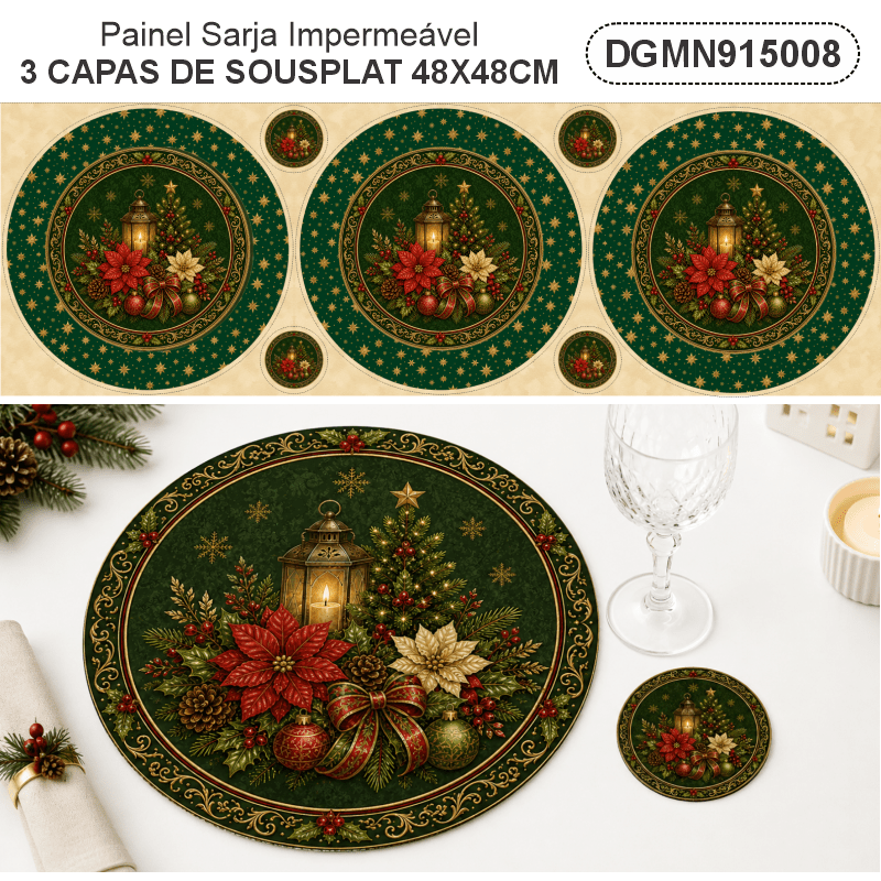 TECIDO SARJA IMPERMEAVEL 100% ALGODÃO - MAGIA DE NATAL - SOUSPLAT - DGMN915008