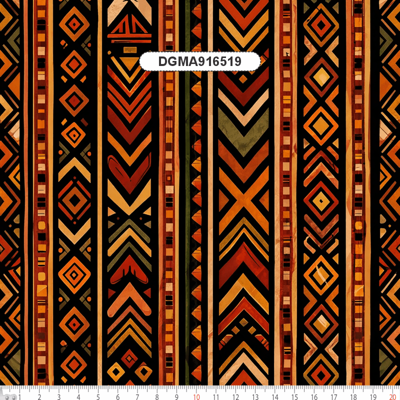 TECIDO SARJA IMPERMEAVEL EXCLUSIVO 100% ALGODÃO - MANDALAS AFRICANAS - GEOMETRICO - DGMA916519