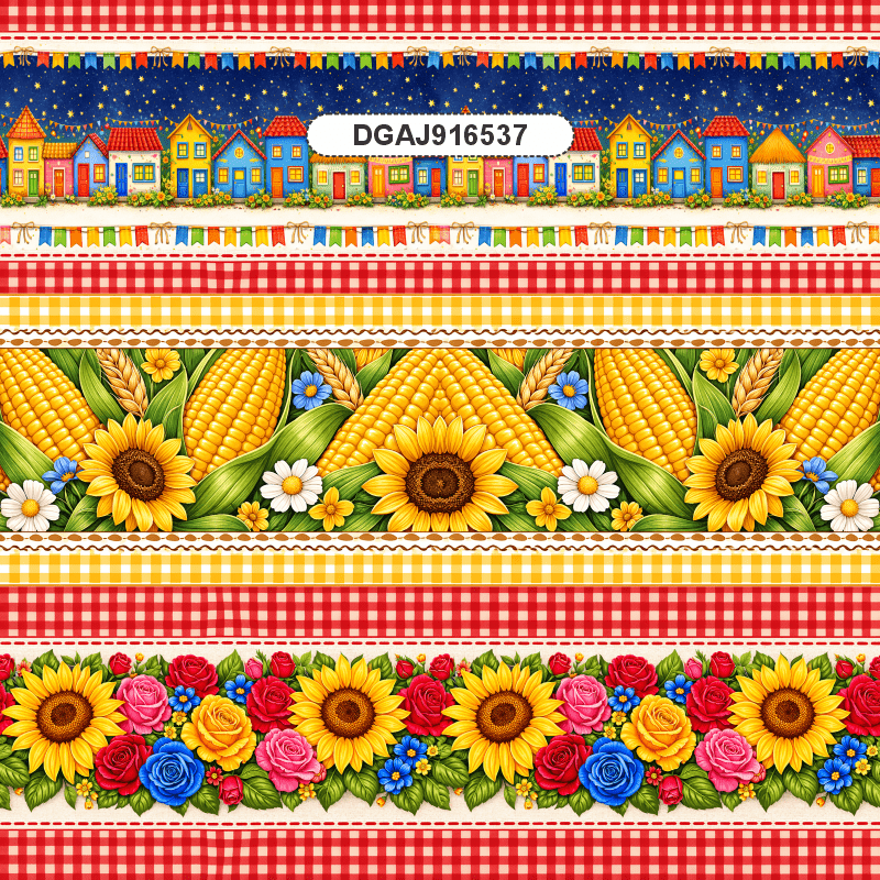 TECIDO TRICOLINE EXCLUSIVO 100% ALGODÃO - ARRAIÁ JUNINO - FESTA JUNINA - DGAJ916537