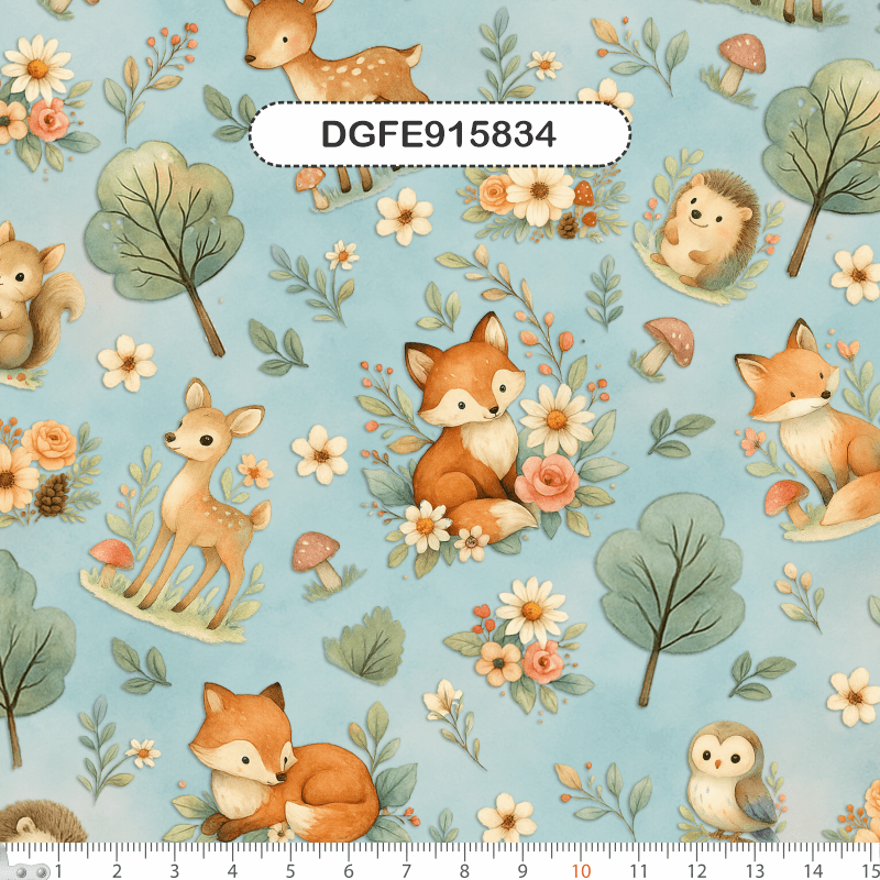 TECIDO TRICOLINE EXCLUSIVO 100% ALGODÃO - FLORESTA ENCANTADA - INFANTIL - DGFE915834