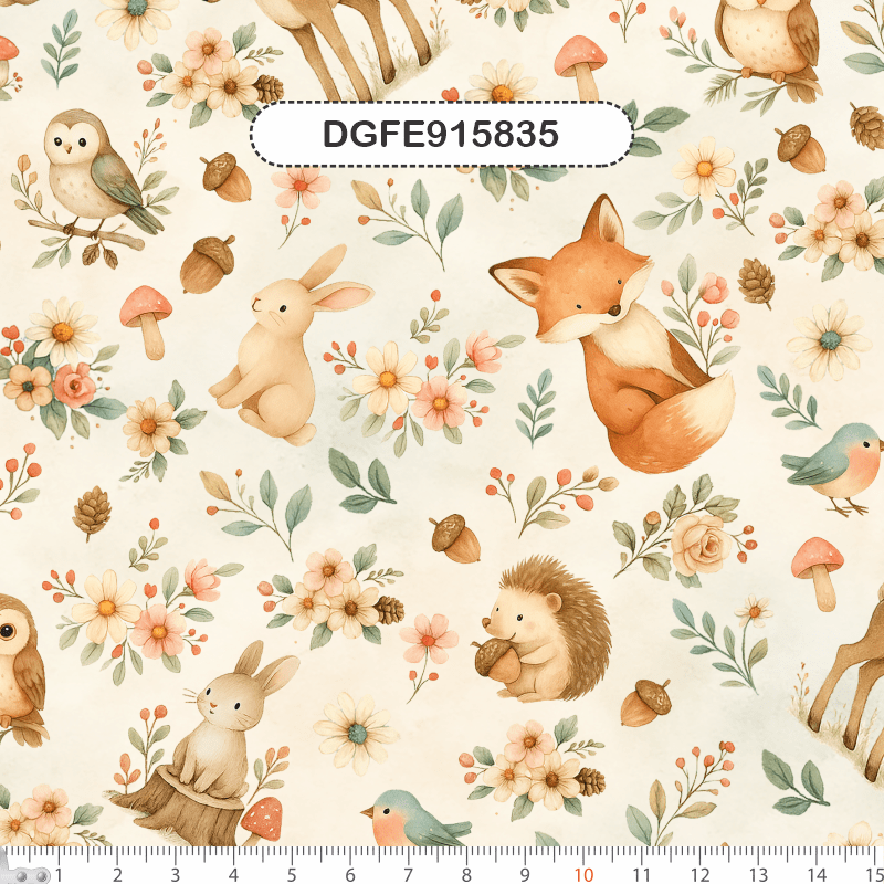 TECIDO TRICOLINE EXCLUSIVO 100% ALGODÃO - FLORESTA ENCANTADA - INFANTIL - DGFE915835