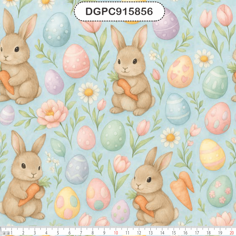 TECIDO TRICOLINE EXCLUSIVO 100% ALGODÃO - PÁSCOA DOS COELHINHOS - INFANTIL - DGPC915856