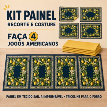 KIT JOGO AMERICANO | PAINEL DE TECIDO SARJA IMPERMEÁVEL COM FORO EM TRICOLINE | CHARME SICILIANO | KIT-RC-JA4-DGCS913423 KIT JOGO AMERICANO | PAINEL DE TECIDO SARJA IMPERMEÁVEL COM FORO EM TRICOLINE | CHARME SICILIANO | KIT-RC-JA4-DGCS913423