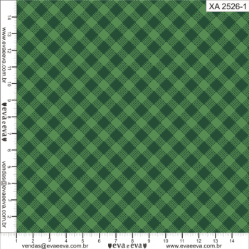 Tecido Tricoline 100% algodão Xadrez Grid - Verde balsamo