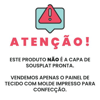 Tecido Painel em Sarja Impermeável 100% Algodão | 3 Capas de Sousplat | Natal Patchwork | DGNP914748