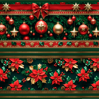 TECIDO TRICOLINE EXCLUSIVO 100% ALGODÃO - NATAL ELEGANCE - BARRADO NATAL - DGNE914761