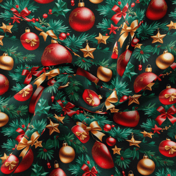 TECIDO TRICOLINE EXCLUSIVO 100% ALGODÃO - NATAL ELEGANCE - NATAL - DGNE914762
