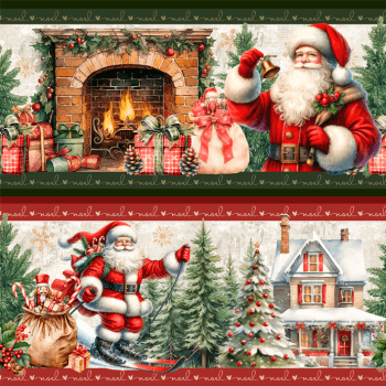 TECIDO TRICOLINE EXCLUSIVO 100% ALGODÃO - NATAL NOEL - BARRADO NATAL - DGNN914736