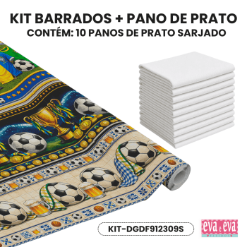Kit Barrados + 10 Panos de Prato Sarjado | Domingo de Futebol | KIT-DGDF912309S Kit Barrados + 10 Panos de Prato Sarjado | Domingo de Futebol | KIT-DGDF912309S