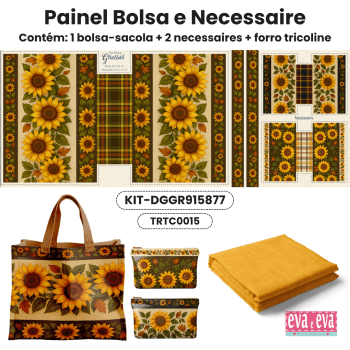 KIT BOLSA | PAINEL DE TECIDO SARJA IMPERMEÁVEL | FLORAL - CAMPOS DE GIRASSOL | KIT-DGGR915877 KIT BOLSA | PAINEL DE TECIDO SARJA IMPERMEÁVEL | FLORAL - CAMPOS DE GIRASSOL | KIT-DGGR915877
