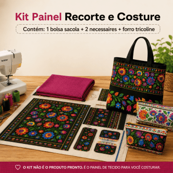 KIT BOLSA | PAINEL DE TECIDO SARJA IMPERMEÁVEL COM FORRO EM TRICOLINE | FLORAL - FOLK GARDEN | KIT-DGFG915733 KIT BOLSA | PAINEL DE TECIDO SARJA IMPERMEÁVEL COM FORRO EM TRICOLINE | FLORAL - FOLK GARDEN | KIT-DGFG915733