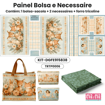 KIT BOLSA | PAINEL DE TECIDO SARJA IMPERMEÁVEL | INFANTIL - FLORESTA ENCANTADA | KIT-DGFE915838 KIT BOLSA | PAINEL DE TECIDO SARJA IMPERMEÁVEL | INFANTIL - FLORESTA ENCANTADA | KIT-DGFE915838
