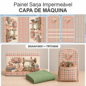 KIT Painel Capa de Máquina Ateliê do Amor + Tecido Tricoline | KIT-DGAA916651