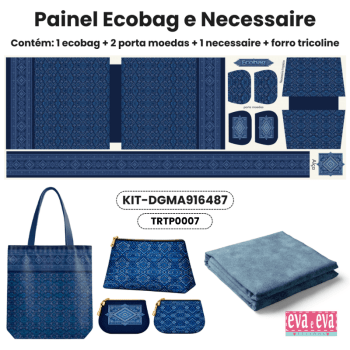 KIT ECOBAG | PAINEL DE TECIDO SARJA IMPERMEÁVEL | MANDALAS AFRICANAS | KIT-DGMA916487