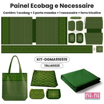 KIT ECOBAG | PAINEL DE TECIDO SARJA IMPERMEÁVEL | MANDALAS AFRICANAS | KIT-DGMA916515