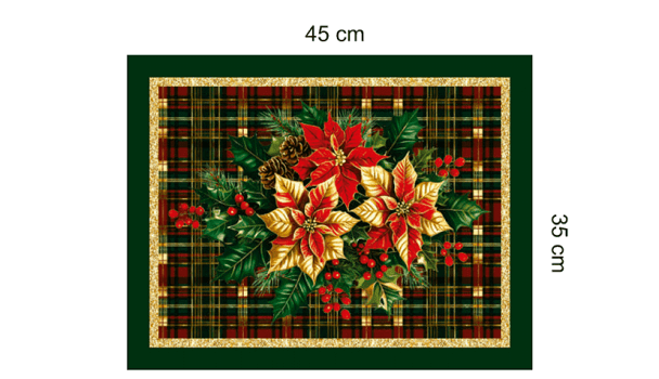 KIT JOGO AMERICANO| PAINEL DE TECIDO SARJA IMPERMEÁVEL | NATAL ELEGANCE | KIT-DGNE914765