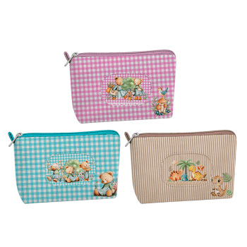 Tecido Painel em Sarja Impermeável 100% Algodão | Kit 3 Necessaires Baby | Infantil - Sonhos e Aventuras| KIT-DGSA915319