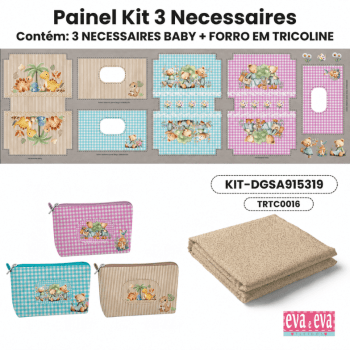KIT 3 NECESSAIRES BABY | PAINEL DE TECIDO SARJA IMPERMEÁVEL COM FORO EM TRICOLINE | Infantil - Sonhos e Aventuras| KIT-DGSA915319 KIT 3 NECESSAIRES BABY | PAINEL DE TECIDO SARJA IMPERMEÁVEL COM FORO EM TRICOLINE | Infantil - Sonhos e Aventuras| KIT-DGSA915319