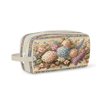 Tecido Painel em Sarja Impermeável 100% Algodão | Kit 6 Necessaires | Floral - Hortênsias e Rosas | KIT-DGHR916697