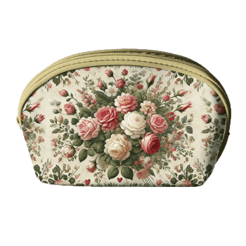 Tecido Painel em Sarja Impermeável 100% Algodão | Kit 6 Necessaires | Floral - Hortênsias e Rosas| KIT-DGHR916698
