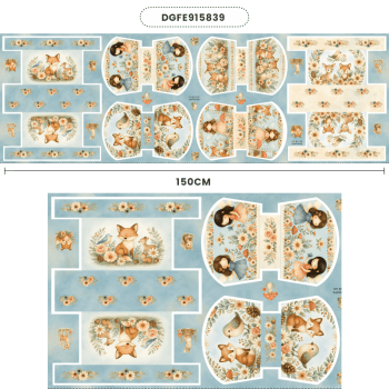 Tecido Painel em Sarja Impermeável 100% Algodão | Kit 6 Necessaires | Infantil - Floresta Encantada| KIT-DGFE915839