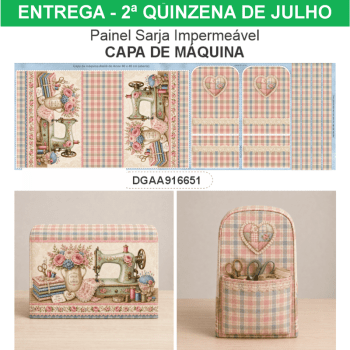 TECIDO SARJA IMPERMEAVEL 100% ALGODÃO - ATELIÊ DO AMOR - CAPA DE MÁQUINA - FLORAL - DGAA916651 TECIDO SARJA IMPERMEAVEL 100% ALGODÃO - ATELIÊ DO AMOR - CAPA DE MÁQUINA - FLORAL - DGAA916651