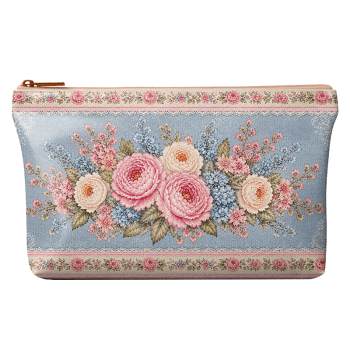 TECIDO SARJA IMPERMEAVEL 100% ALGODÃO- ATELIÊ DO AMOR - KIT BOLSA E NECESSAIRE - FLORAL -DGAA916650