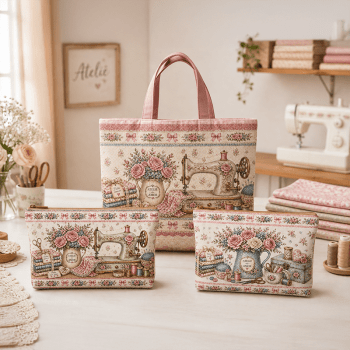 TECIDO SARJA IMPERMEAVEL 100% ALGODÃO- ATELIÊ DO AMOR - KIT BOLSA E NECESSAIRE - FLORAL -DGAA916652 TECIDO SARJA IMPERMEAVEL 100% ALGODÃO- ATELIÊ DO AMOR - KIT BOLSA E NECESSAIRE - FLORAL -DGAA916652