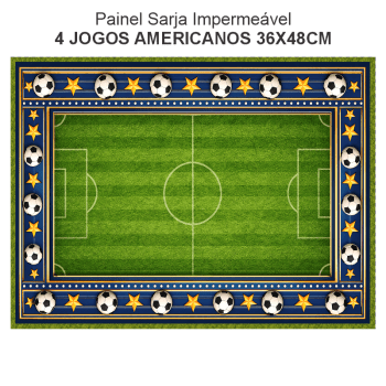 TECIDO SARJA IMPERMEAVEL 100% ALGODÃO-DOMINGO DE FUTEBOL- COPA DO MUNDO JOGO AMERICANO - DGDF912308