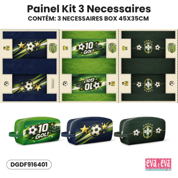 TECIDO SARJA IMPERMEAVEL 100% ALGODÃO-DOMINGO DE FUTEBOL- COPA DO MUNDO KIT NECESSAIRE - DGDF916401