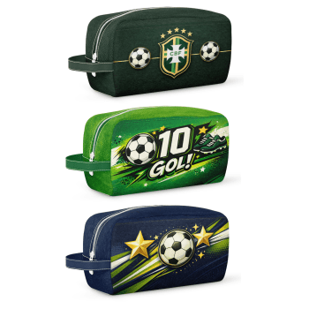 TECIDO SARJA IMPERMEAVEL 100% ALGODÃO-DOMINGO DE FUTEBOL- COPA DO MUNDO KIT NECESSAIRE - DGDF916401