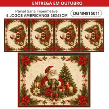 TECIDO SARJA IMPERMEAVEL 100% ALGODÃO - MAGIA DE NATAL - JOGO AMERICANO - DGMN915011