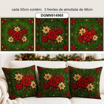 TECIDO SARJA IMPERMEAVEL 100% ALGODÃO - MAGIA DE NATAL - PAINEL DE ALMOFADA - DGMN914965