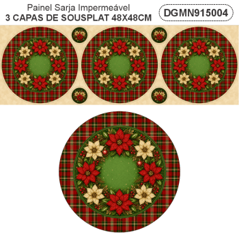 TECIDO SARJA IMPERMEAVEL 100% ALGODÃO - MAGIA DE NATAL - SOUSPLAT - DGMN915004