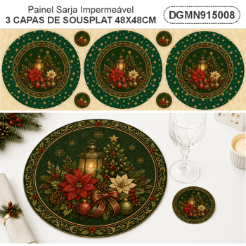 TECIDO SARJA IMPERMEAVEL 100% ALGODÃO - MAGIA DE NATAL - SOUSPLAT - DGMN915008