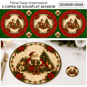 TECIDO SARJA IMPERMEAVEL 100% ALGODÃO - MAGIA DE NATAL - SOUSPLAT - DGMN915009