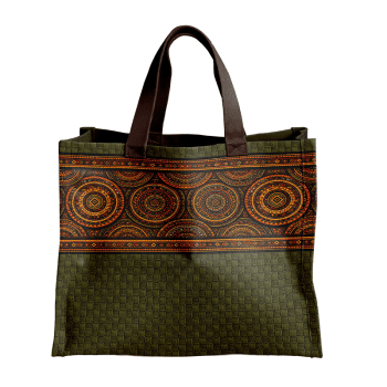 TECIDO SARJA IMPERMEAVEL 100% ALGODÃO - MANDALAS AFRICANAS - BOLSA E NECESSAIRE - DGMA916516
