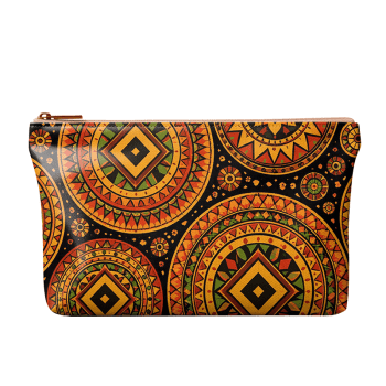 TECIDO SARJA IMPERMEAVEL 100% ALGODÃO - MANDALAS AFRICANAS - BOLSA E NECESSAIRE - DGMA916516