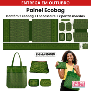 PAINEL EM TECIDO DE SARJA IMPERMEÁVEL 100% ALGODÃO | ECOBAG E NECESSAIRE VERDE | MANDALAS AFRICANAS | DGMA916515 PAINEL EM TECIDO DE SARJA IMPERMEÁVEL 100% ALGODÃO | ECOBAG E NECESSAIRE VERDE | MANDALAS AFRICANAS | DGMA916515