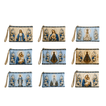 Painel 9 Necessaires Nossa Senhora em Tecido Sarja Impermeável 100% Algodão – Mensagens de Fé DGST917043