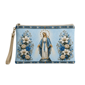 Painel 9 Necessaires Nossa Senhora em Tecido Sarja Impermeável 100% Algodão – Mensagens de Fé DGST917043