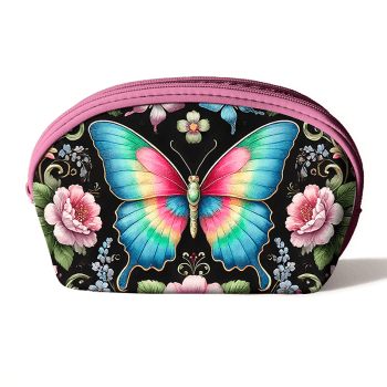 TECIDO SARJA IMPERMEAVEL DIGITAL EXCLUSIVO 100% ALGODÃO-BORBOLETAS ENCANTADAS-NECESSAIRE-DGBE914255