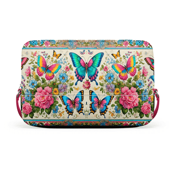 TECIDO SARJA IMPERMEAVEL DIGITAL EXCLUSIVO 100% ALGODÃO-BORBOLETAS ENCANTADAS-NECESSAIRE-DGBE914255